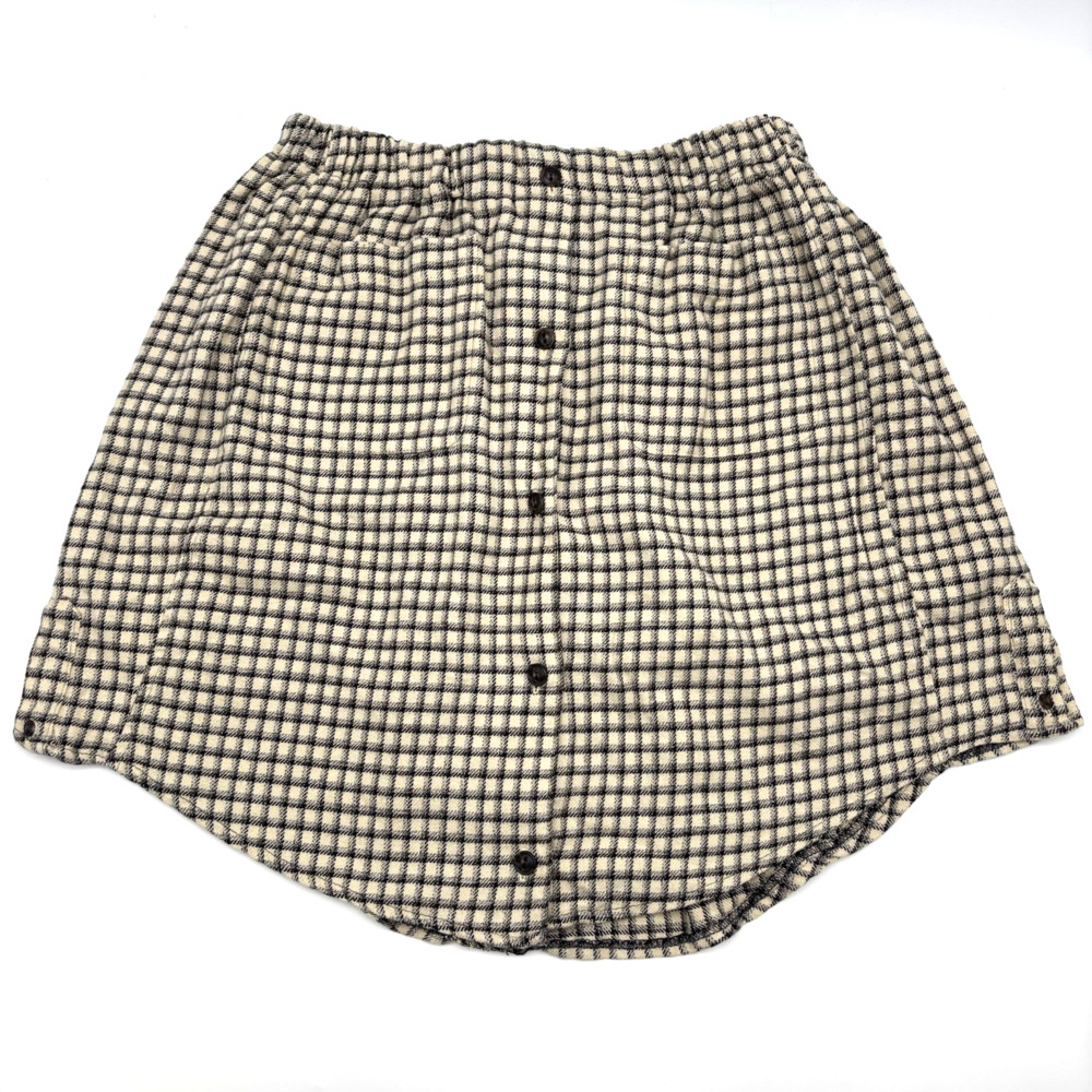 Urban Renewal Vintage Upcycled Plaid Elastic Waist Button Down Mini Skirt S USA